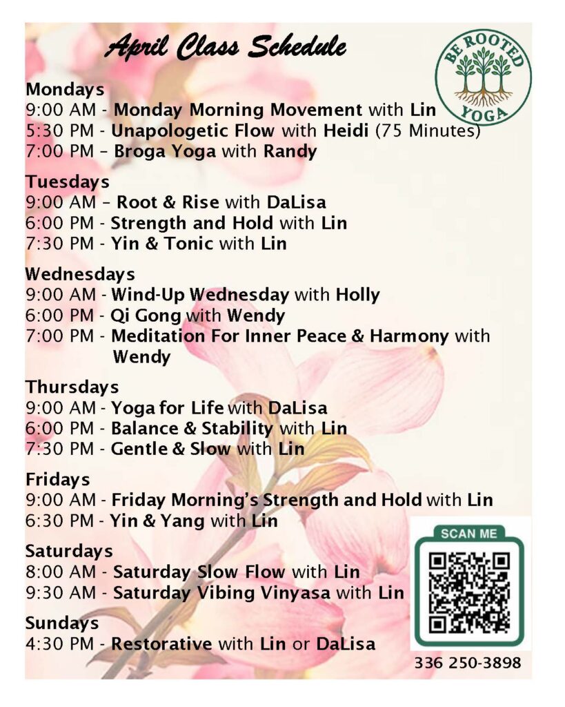 April Schedule (Single Pg)
