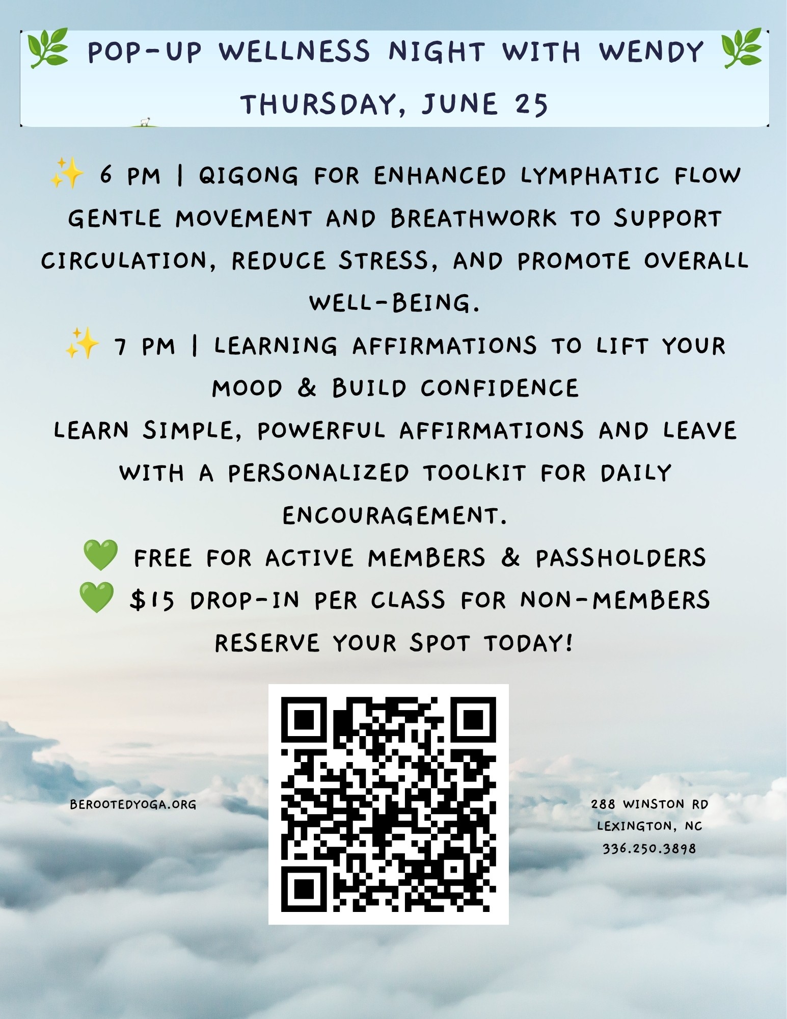 popup wellness night